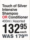 Pro.Voke Touch Of Silver Intensive Shampoo Or Conditioner Assorted-400ml Each