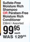 Black Castor Oil Sulfate Free Moisture Rich Shampoo Or Paraben Free Moisture Rich Conditioner-236ml 