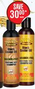 Black Castor Oil Sulfate Free Moisture Rich Shampoo Or Paraben Free Moisture Rich Conditioner-236ml 