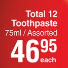 Colgate Total 12 Toothpaste Assorted-75ml Each
