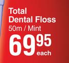 Colgate Total Dental Floss 50m Mint-Each