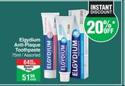 Elgydium Anti Plaque Toothpaste Assorted-75ml Each