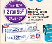 Sensodyne Repair & Protect Or Sensitivity & Gum Toothpaste Assorted-75ml