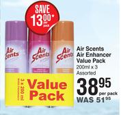 Air Scents Air Enhancer Value Pack Assorted-3 x 200ml Per Pack