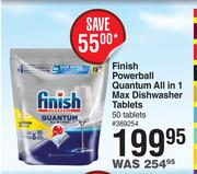 Finish Powerball Quantum All In 1 Max Dishwasher Tablets 50 Tablets