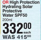 Vichy High Protection Hydrating Solar Protective Water SPF50-200ml Each