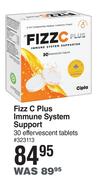 Fizz C Plus Immune System Support 30 Effervescent Tablets