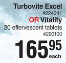 Turbovite Excel Or Vitality20 Effervescent Tablets- Each
