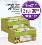 Lifestyle Food Green Tea With Ginger-For 2 x 20 Teabags