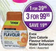 Evox Zero Calorie Flavour Infusion Water Enhancer Assorted-For 1 x 45ml