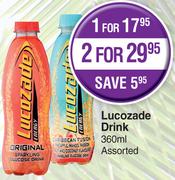 Lucozade Drink Assorted- For 2 x 360ml