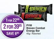 PVM Braven Combat Energy Bar Assorted- For 1 x 45g