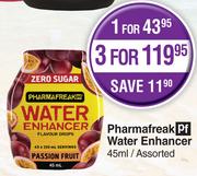 Pharmafreak Water Enhancer Assorted- For 3 x 45ml