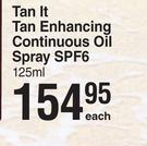 Tropitone Tan It Tan Enhancing Continuous Oil Spray SPF6-125ml Each