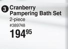 Nature Nourishment Cranberry Pampering Bath Set 2 Piece