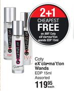 Coty Exclamation Wands EDP Assorted-15ml Each