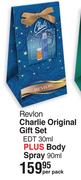 Revlon Charlie Original Gift Set EDT 30ml Plus Body Spray 90ml-Per Pack