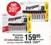 Energizer Max AA Or AAA Batteries 16-Pack Assorted
