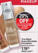 L'Oreal True Match Super Blendable Foundation Assorted Shades