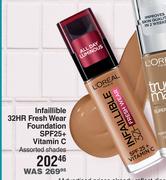 L'Oreal Infaillible 32HR Fresh Wear Foundation SPF25+ Vitamin C Assorted Shades