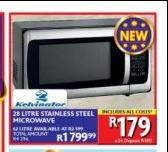 Kelvinator 28L Stainless Steel Microwave