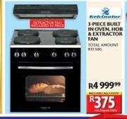 Kelvinator 3 Piece Built In Oven, Hob & Extractor Fan