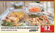 Gourmet Gold 10 Piece Glass Bakeware Set