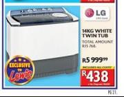 LG 14kg White Twin Tub
