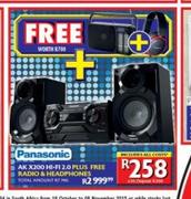 Panasonic AK X200 Hi-Fi 2.0 + Free Radio & Headphones