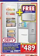 Defy 281L Metallic Water Dispenser Fridge + Free Defy 20L Metallic MWO