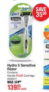 Schick Hydro 5 Sensitive Razor-Per Pack