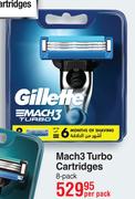 Gillette Mach3 Turbo Cartridges 8 Pack-Per Pack 