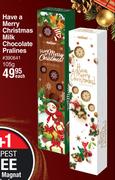 Magnat Have A Merry Christmas Milk Chocolate Pralines-105g Each