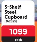 Campmaster 3 Shelf Steel Cupboard-Each