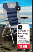 Campmaster Caravaner Reclining Chair-Each