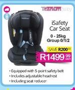 Titanium Baby isafety Car Seat 0-25Kg Group 0/1/2-Each