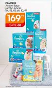 Pampers Active Baby Jumbo Packs-54,58,62,68,82,94-Each