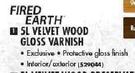 Fired Earth 5L Velvet Wood Gloss Varnish