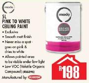 Modo 5L Pink To White Ceiling Paint