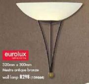 Eurolux 320x300mm Mostra Antique Bronze Wall Lamp