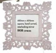 600x600mm Square, Hand Carved, Interlocking Mirror