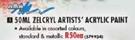 50ml Zelcryl Artists Acylic Paint