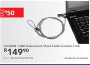 Legion 1.8M Galvanised Steel Cable Combo Lock