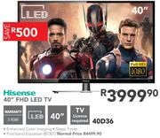 Hisense 40" FHD LED TV 40D36