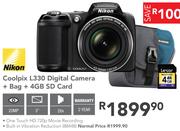 Nikon Coolpix L330 Digital Camera+ Bag+ 4GB SD Card