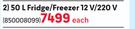 Camp Master 50L Fridge/Freezer 12V/220V-Each