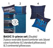 Toby Basic 5 Piece Comforter Set (Double)