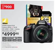 Nikon D3200 Digital SLR Camera Body+18-55 DX LENS+8GB+Adobe Photoshop Elements