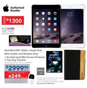 Apple iPad Mini Wifi 16GB+Houdt iPad Mini Leather And Bamboo Strip-On A My Gig 1