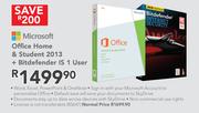Microsoft Office Home & Student 2013 + Bitdefender IS 1 User